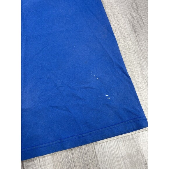 Vintage Nike Shirt Men's Size Large Center Swoosh Yellow Y2K 2000 Blue I - Picture 5 of 10